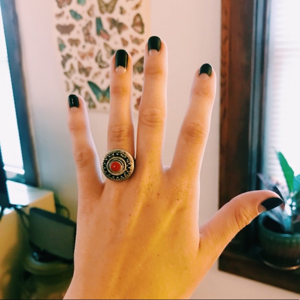 Vintage red turquoise ring